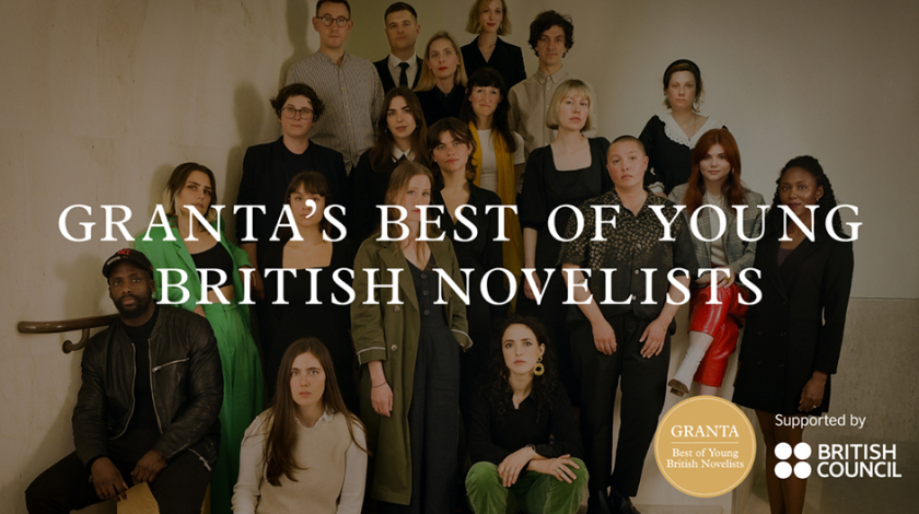 Group photo of all 20 Granta's Best of Young British Novelists 2023 in a studio.